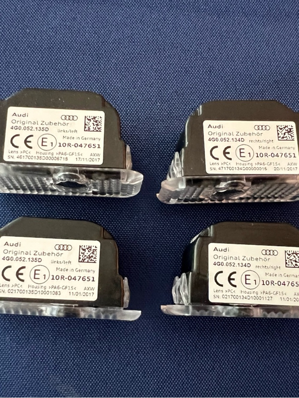 Audi Rings Puddle Light Beam 4G0052134D and 4G0052135D Set